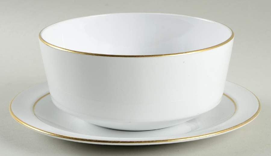 Gold Edge (Rim) Gravy Boat & Underplate (Uses the Soup Bowl) by Corning Corelle-1