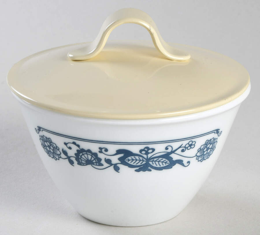 Old Town Blue (Corelle) Sugar Bowl & Lid by Corning Corelle-1