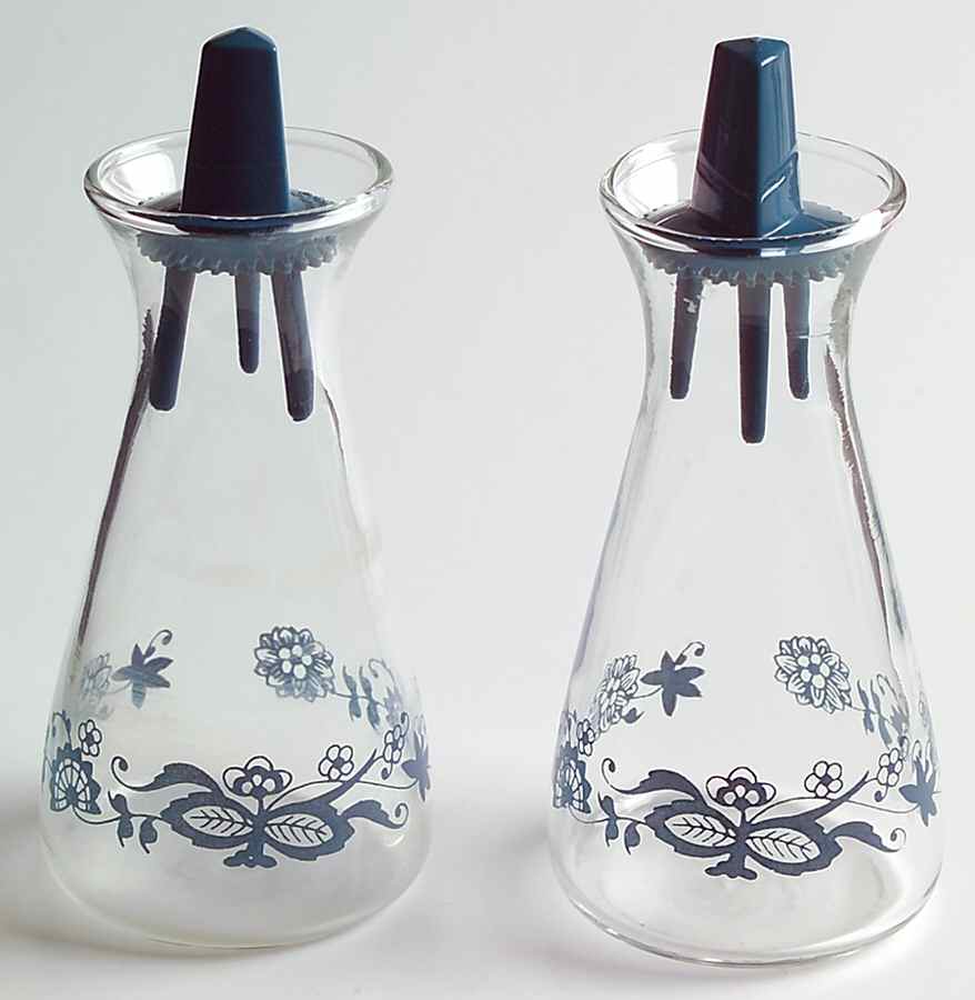 Old Town Blue (Corelle) Glassware Salt and Pepper Set by Corning Corelle-1