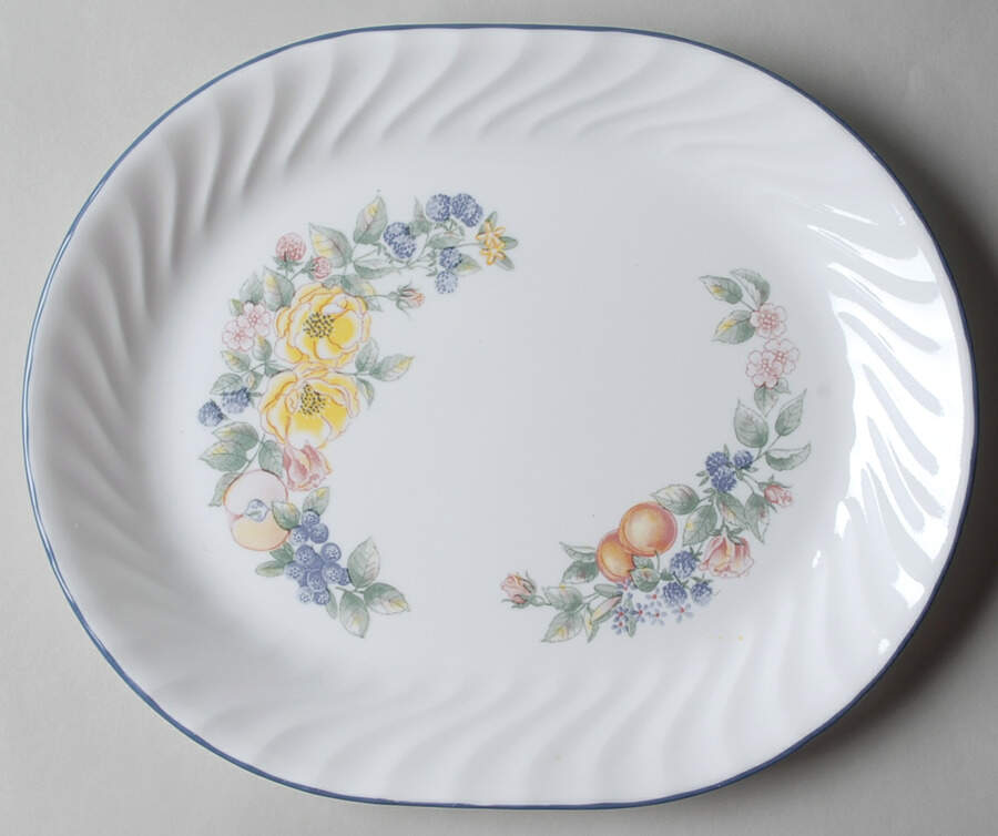 Orchard Rose (Corelle) 12" Oval Serving Platter by Corning Corelle-1