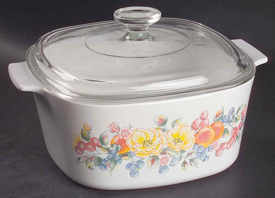 Orchard Rose (Corelle) 3 Quart Square Casserole with Lid by Corning Corelle-1