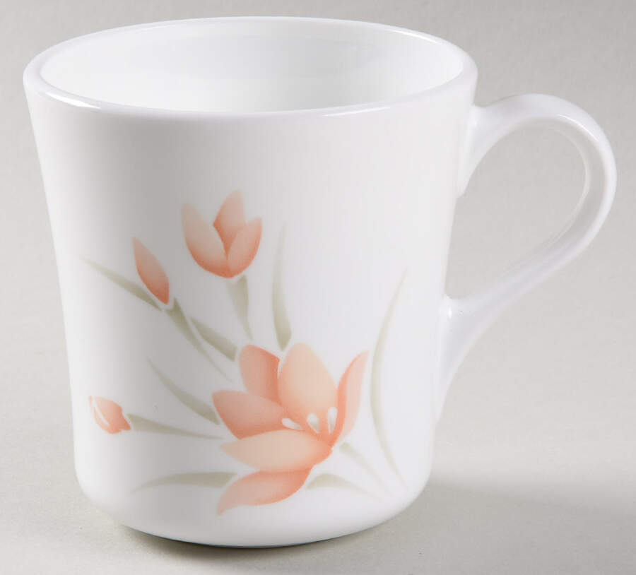 Peach Floral (Corelle) Flat Cup by Corning Corelle-1
