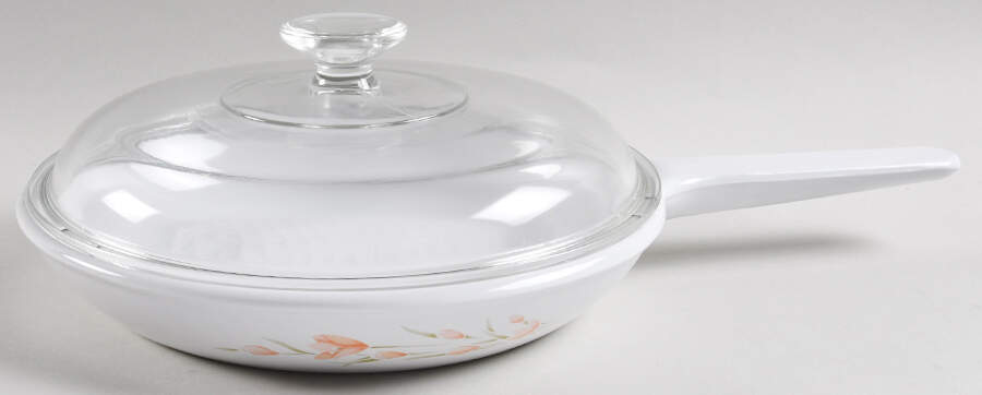 Peach Floral (Corelle) Skillet & Lid by Corning Corelle-1