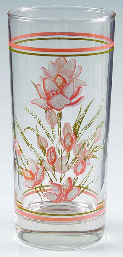 Peach Floral (Corelle) Glassware Tall Tumbler by Corning Corelle-1