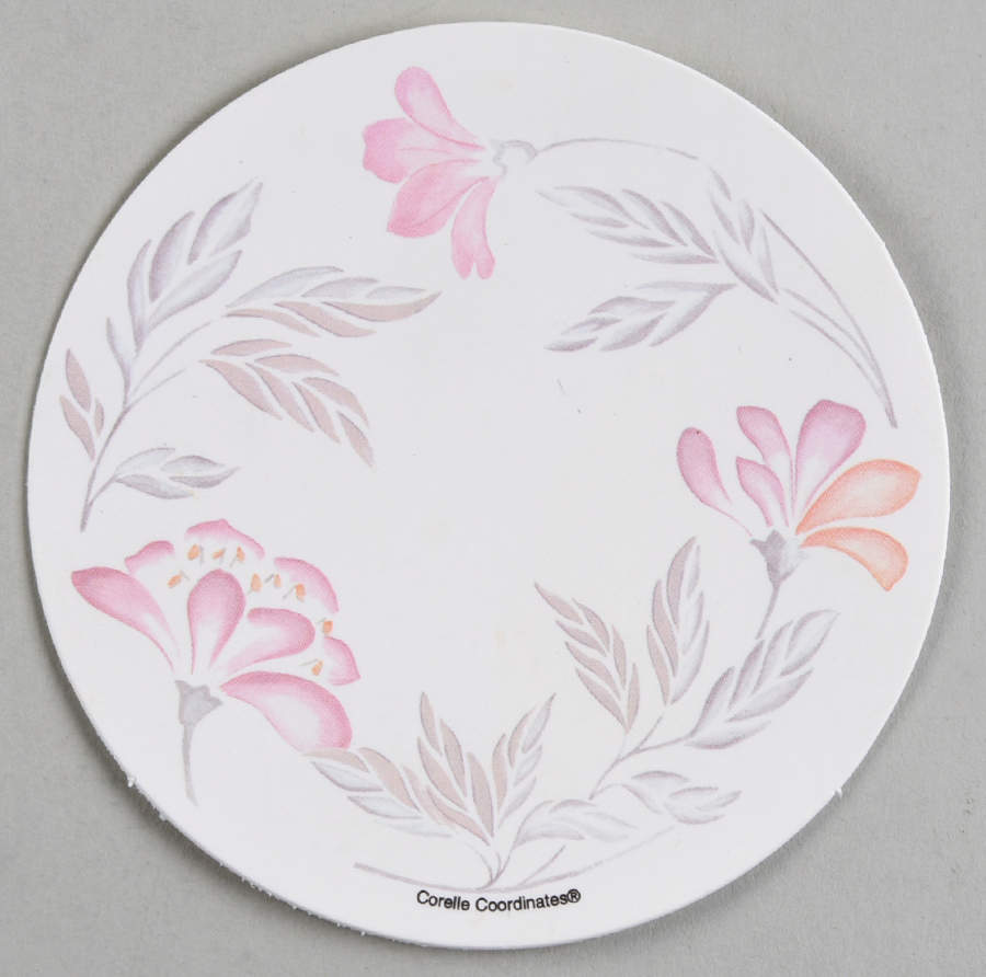Pink Trio (Corelle) Vinyl Coaster by Corning Corelle-1