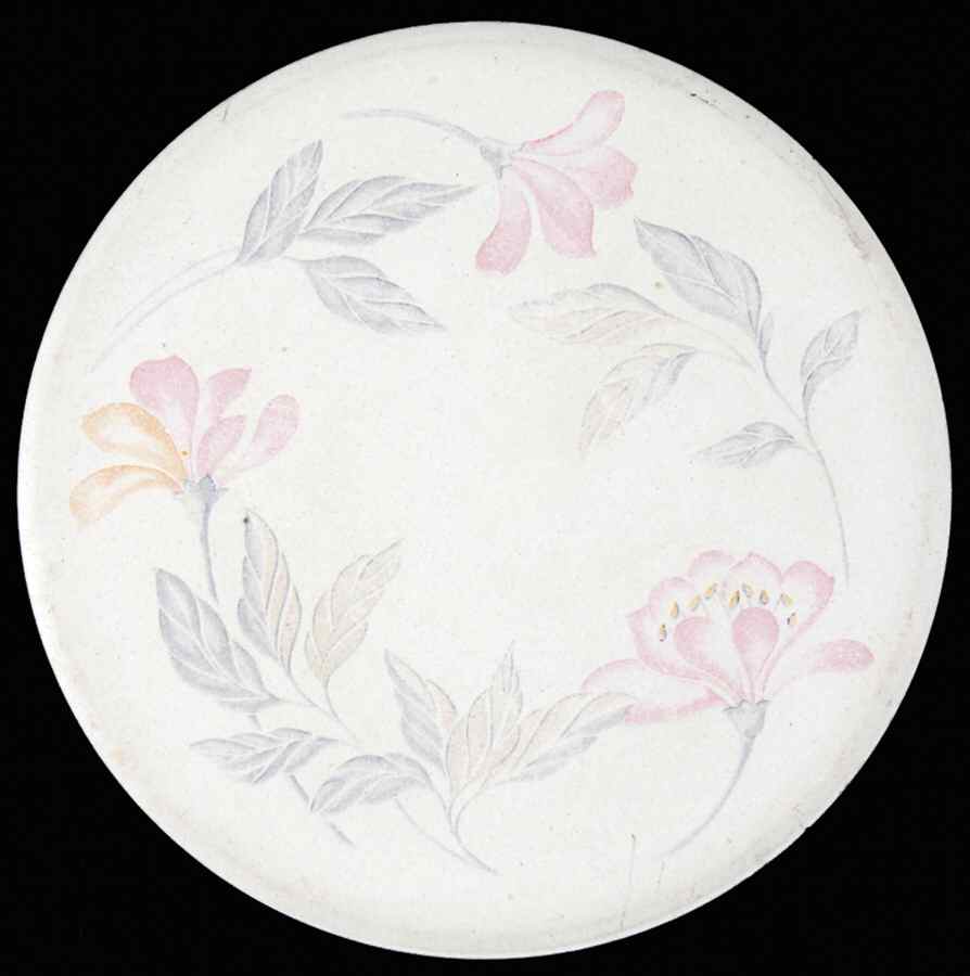 Pink Trio (Corelle) Cork Back Round Coaster by Corning Corelle-1