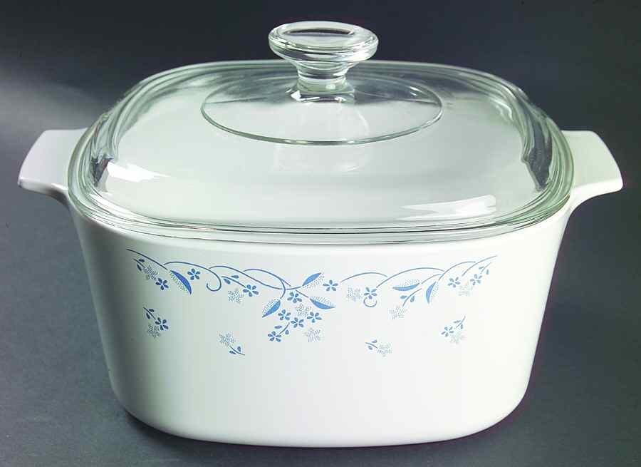 Provincial Blue (Corelle) 3 Quart Square Casserole with Lid by Corning Corelle-1