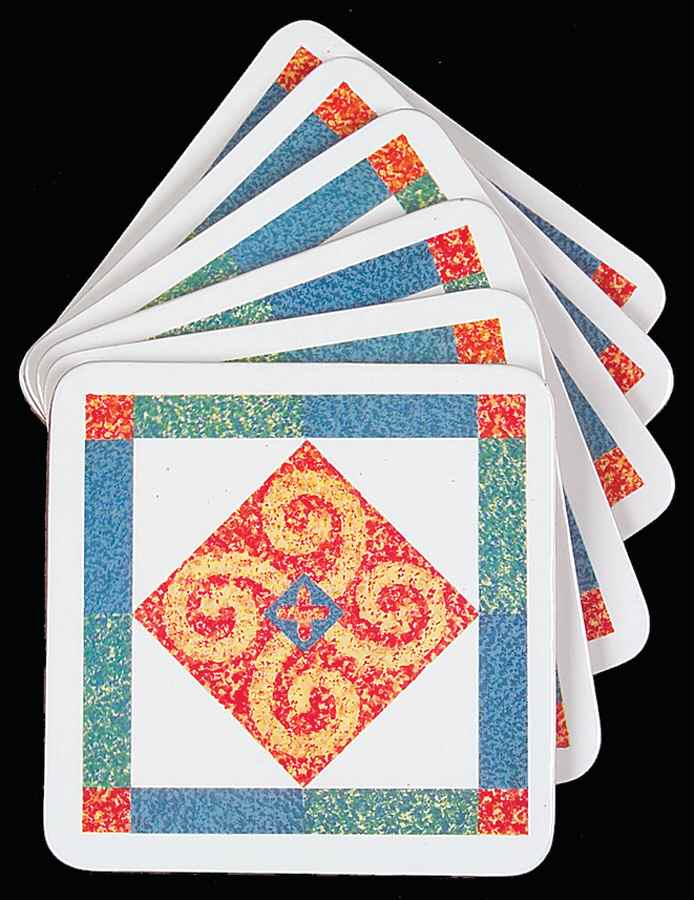 Sand Art (Corelle) Square Corkback Coaster - Set of 6 by Corning Corelle-1