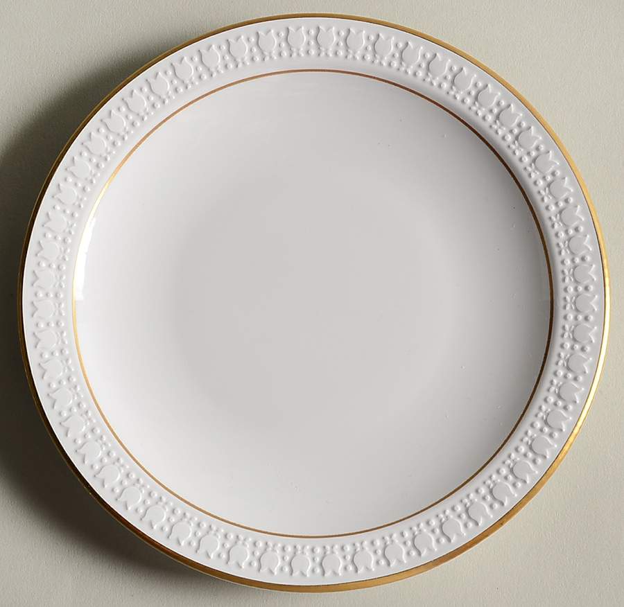 Sculptured Rim (Gold Trim, Pyroceram, Centura) Bread & Butter Plate by Corning Corelle-1
