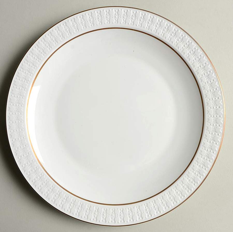 Sculptured Rim (Gold Trim, Pyroceram, Centura) Luncheon Plate by Corning Corelle-1