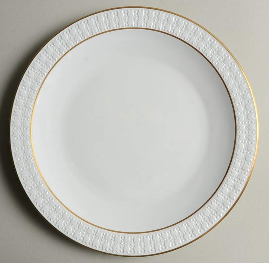 Sculptured Rim (Gold Trim, Pyroceram, Centura) Luncheon Plate by Corning Corelle-1