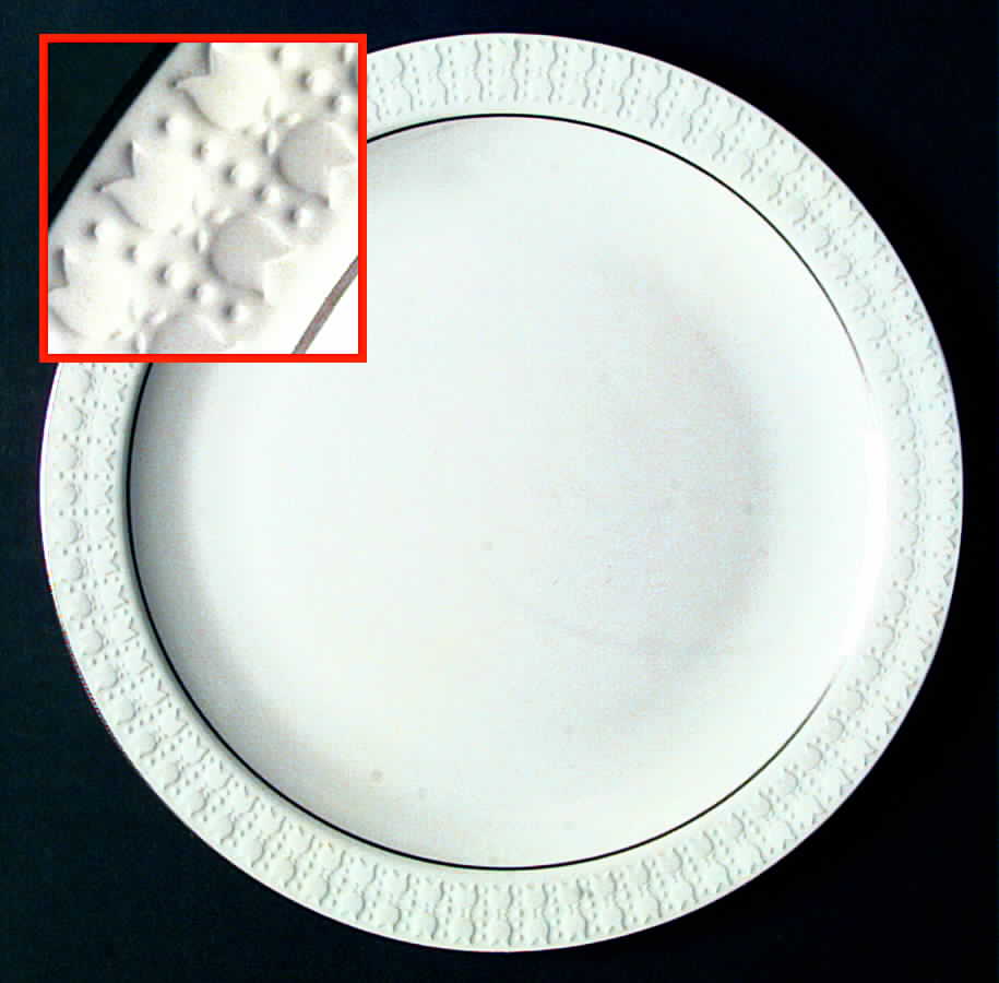 Sculptured Rim (Platinum Trim, Centura) Dinner Plate by Corning Corelle-1