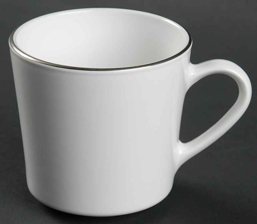 Sculptured Rim (Platinum Trim, Centura) Flat Cup by Corning Corelle-1