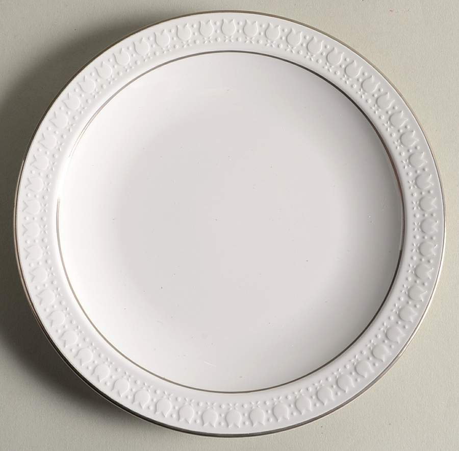 Sculptured Rim (Platinum Trim, Centura) Dessert/Pie Plate by Corning Corelle-1