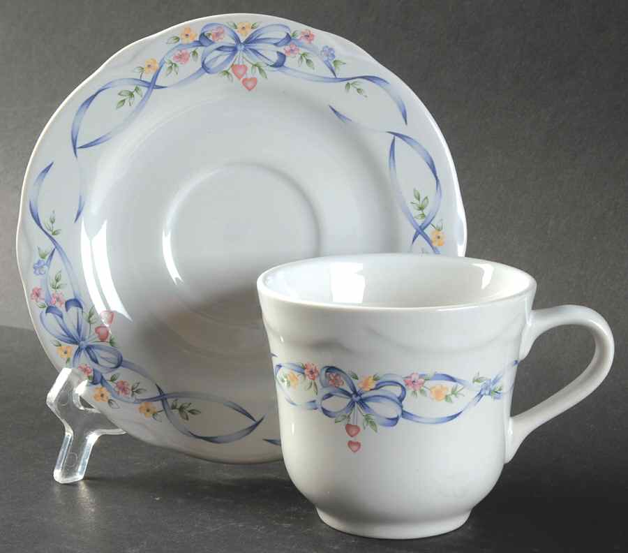 Serendipity Flat Cup & Saucer Set by Corning Corelle-1
