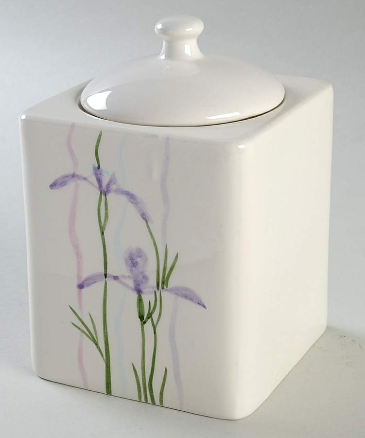 Shadow Iris (Corelle) Small Square Canister & Lid by Corning Corelle-1