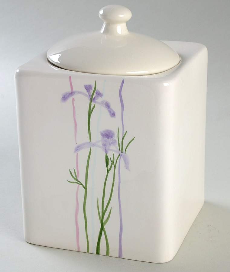 Shadow Iris (Corelle) Large Square Canister & Lid by Corning Corelle-1