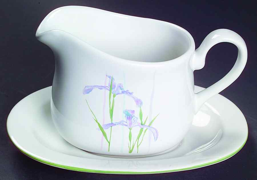Shadow Iris (Corelle) Gravy Boat & Underplate by Corning Corelle-1