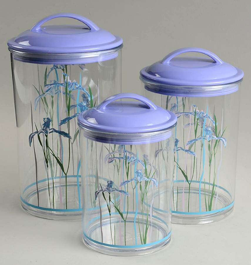 Shadow Iris (Corelle) (3 Piece) Acrylic Canister Set by Corning Corelle-1