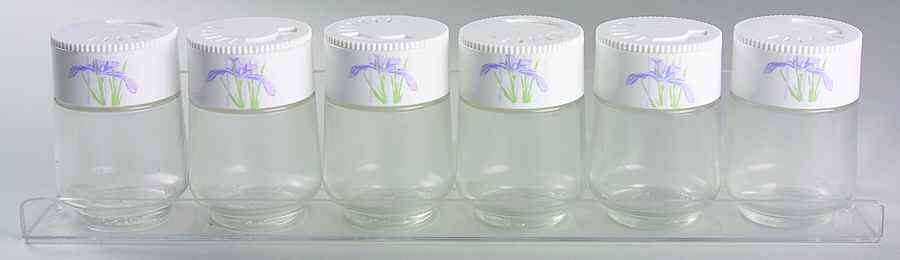 Shadow Iris (Corelle) Spice Jar Set with Plastic Rack by Corning Corelle-1