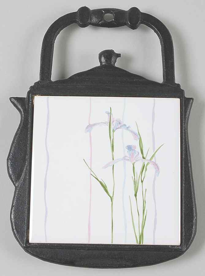 Shadow Iris (Corelle) Metal Frame Square Trivet by Corning Corelle-1