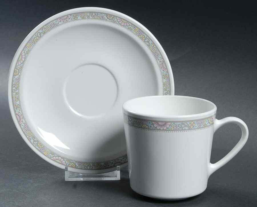 Shangri La Flat Cup & Saucer Set by Corning Corelle-1