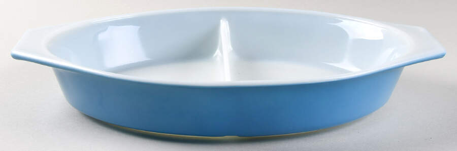 Snowflake Blue (Corelle) 1.5 Qt Oval Covered Divided Casserole No Lid by Corning Corelle-1