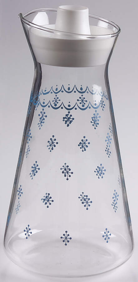 Snowflake Blue (Corelle) Glassware Carafe with Lid by Corning Corelle-1