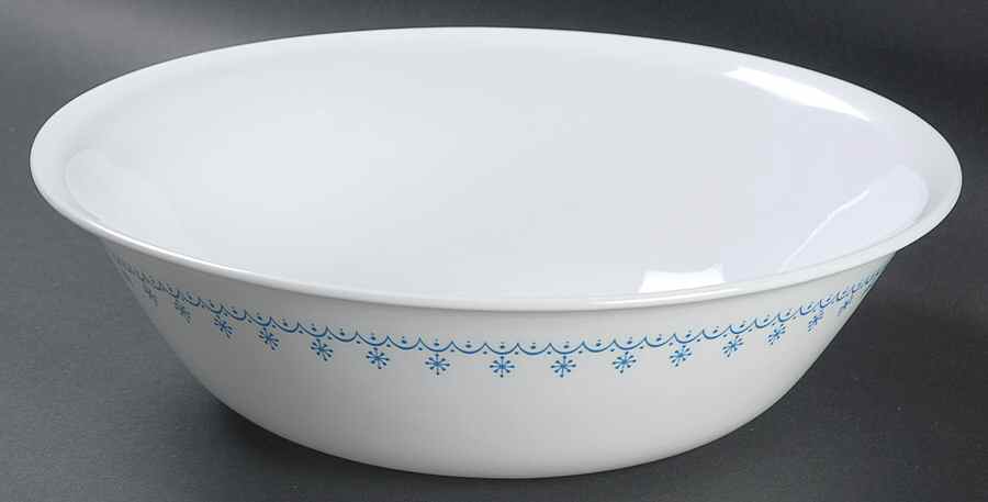 Snowflake Blue (Corelle) 10" Round Vegetable Bowl by Corning Corelle-1