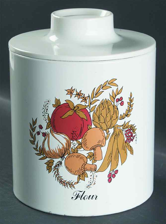Spice of Life (Centura) Metal Flour Canister & Lid by Corning Corelle-1