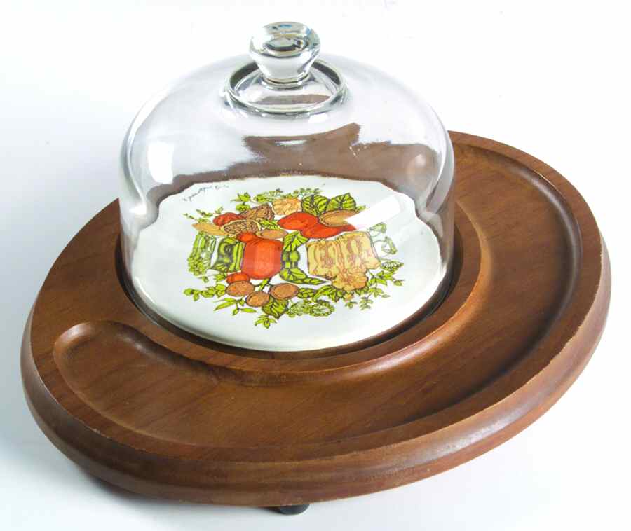 Spice of Life (Centura) Wood Base Cheese and Cracker Set by Corning Corelle-1