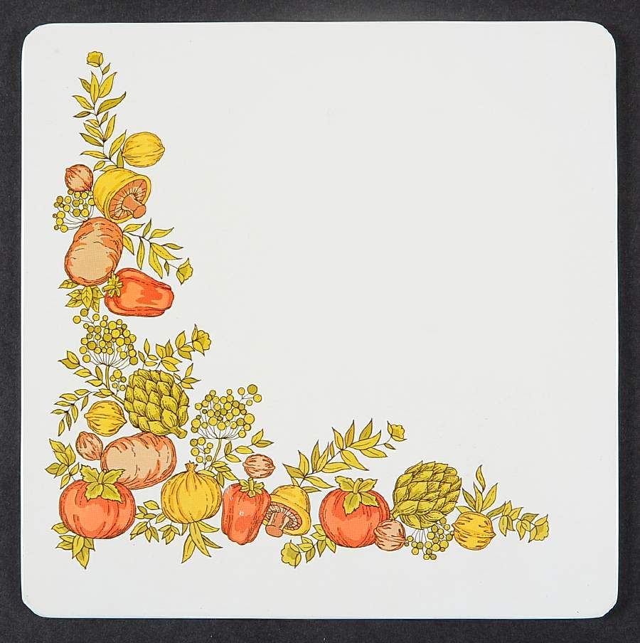 Spice of Life (Centura) 7" Square Cardboard Back Hot Mat by Corning Corelle-1