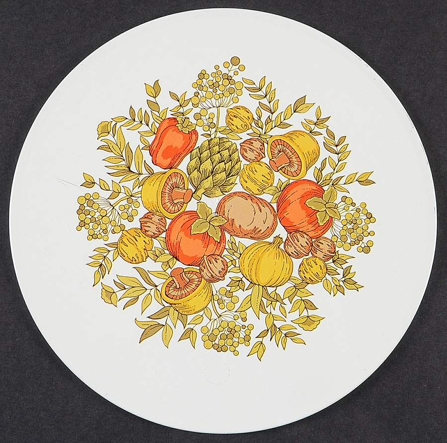 Spice of Life (Centura) 7" Round Cardboard Back Hot Mat by Corning Corelle-1