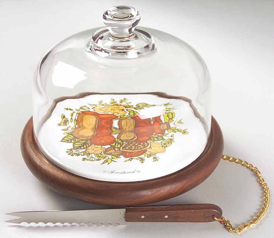 Spice of Life (Centura) Cheese Dish with Dome & Attached Knife by Corning Corelle-1