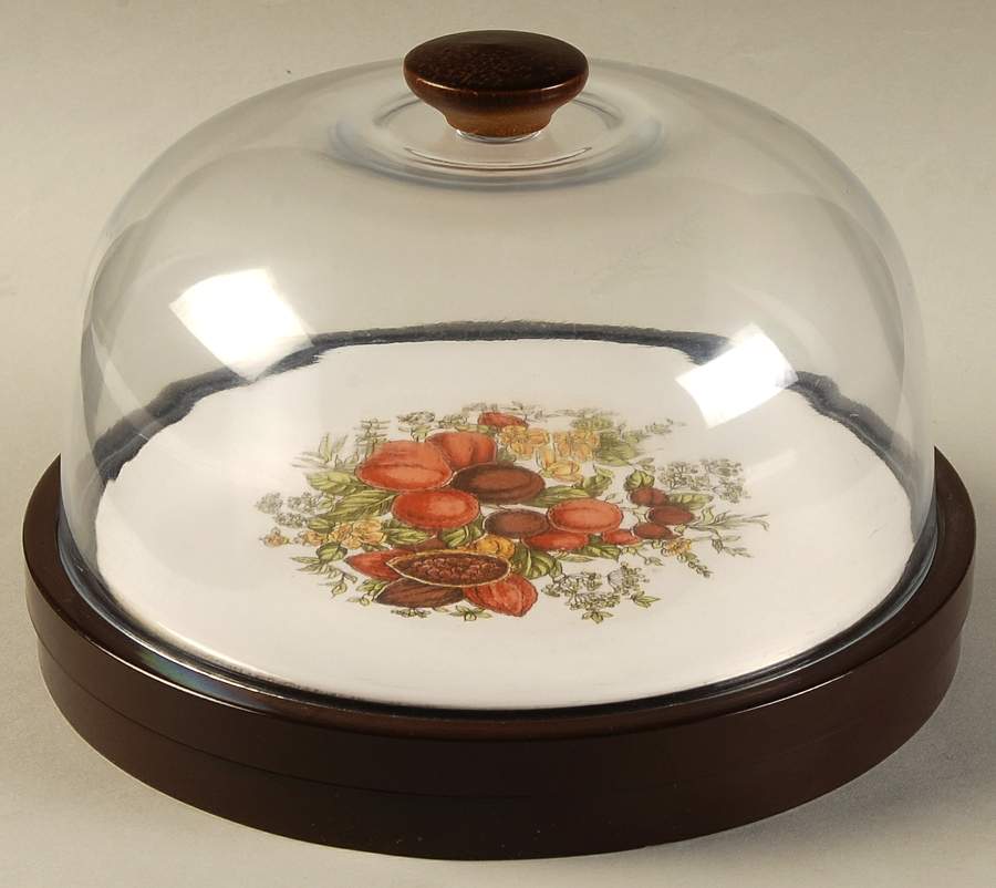 Spice of Life (Centura) Cheese Dish & Plastic Dome by Corning Corelle-1