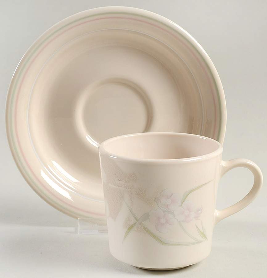 Spring Pond (Corelle) Flat Cup & Saucer Set by Corning Corelle-1