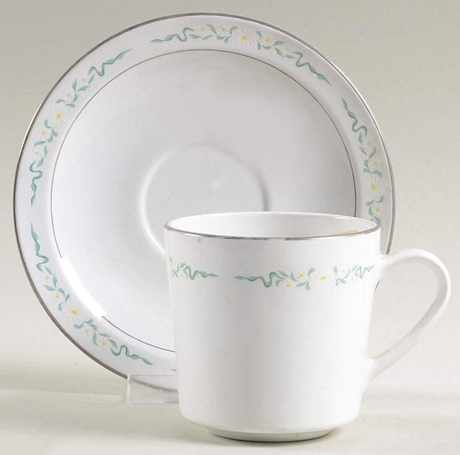 Springhill Flat Cup & Saucer Set by Corning Corelle-1