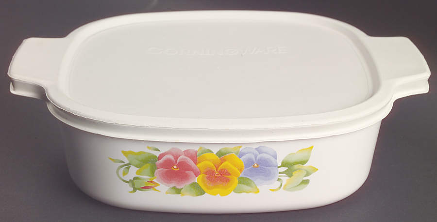 Summer Blush (Corelle) 2 Quart Square Casserole with Lid by Corning Corelle-1