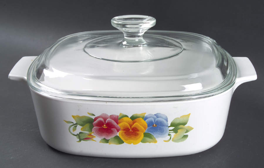 Summer Blush (Corelle) 2 Quart Square Casserole with Lid by Corning Corelle-1