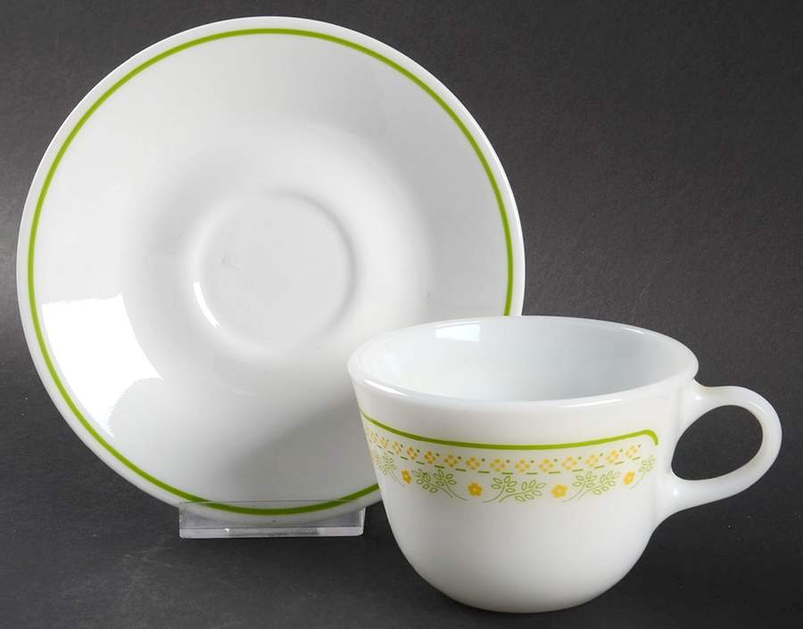 Sunshine (Corelle) Flat Cup & Saucer Set by Corning Corelle-1