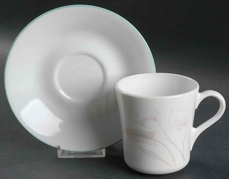Three Dreams (Corelle) Flat Cup & Saucer Set by Corning Corelle-1