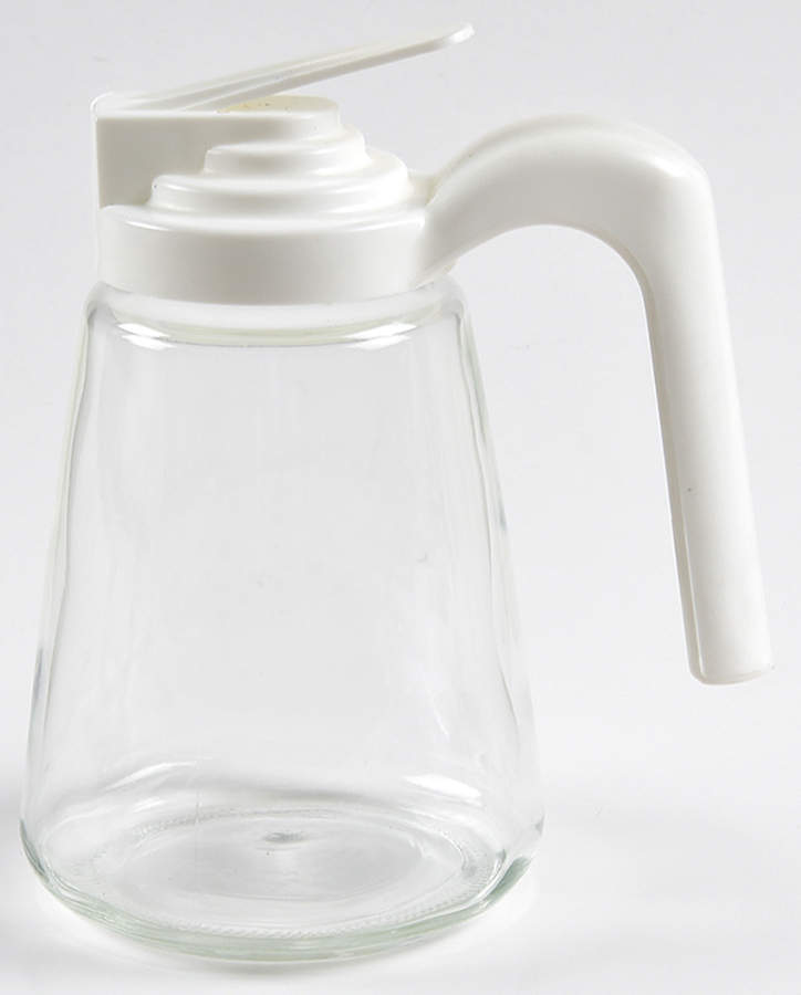 White Coupe Glassware Syrup with Plastic Lid by Corning Corelle-1