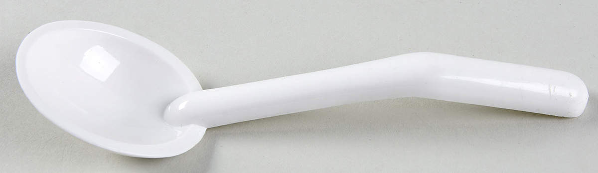 White Coupe Plastic Spoon (For Glass Sugar Bowl & Plastic Lid) by Corning Corelle-1