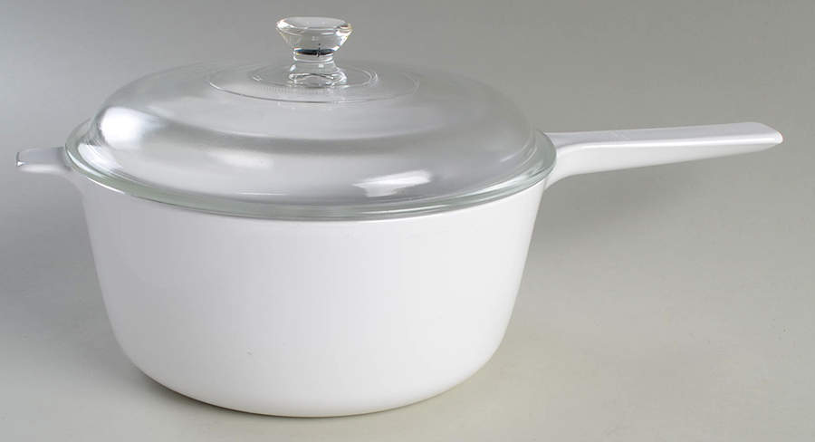 White Coupe 2.5 Quart Saucepan with Lid by Corning Corelle-1