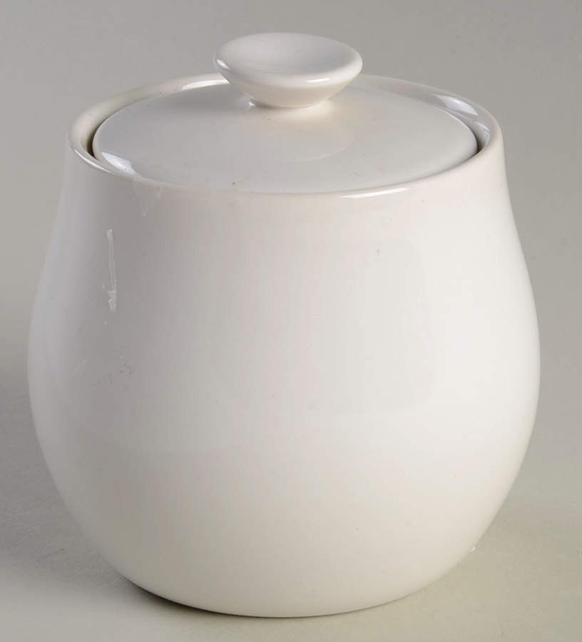 White Coupe Sugar Bowl & Lid by Corning Corelle-1