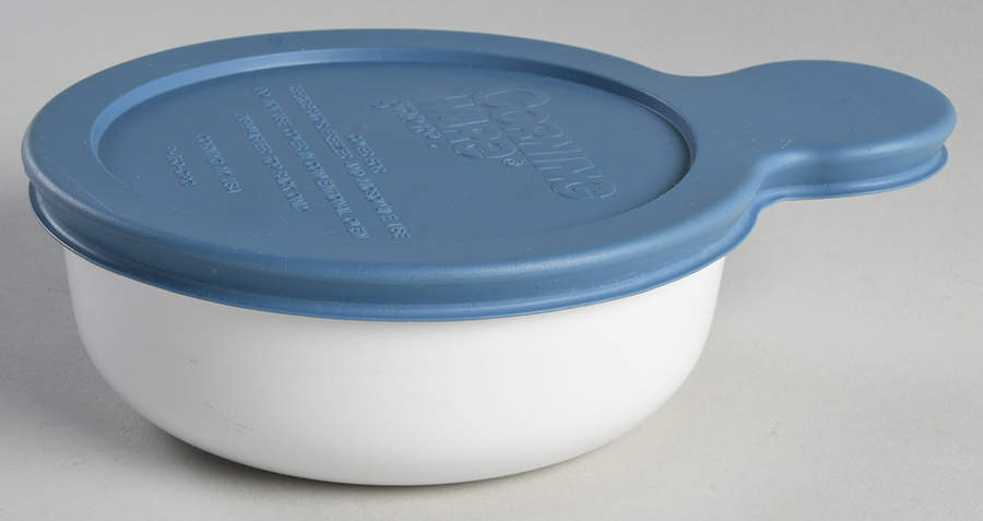 White Coupe Grab-It & Plastic Lid by Corning Corelle-1