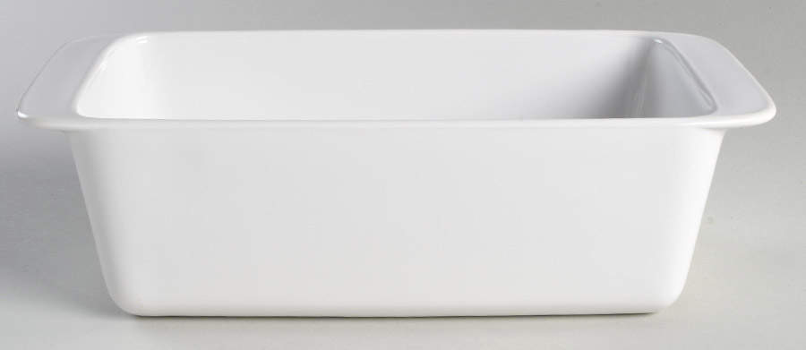 White Coupe Loaf Pan by Corning Corelle-1