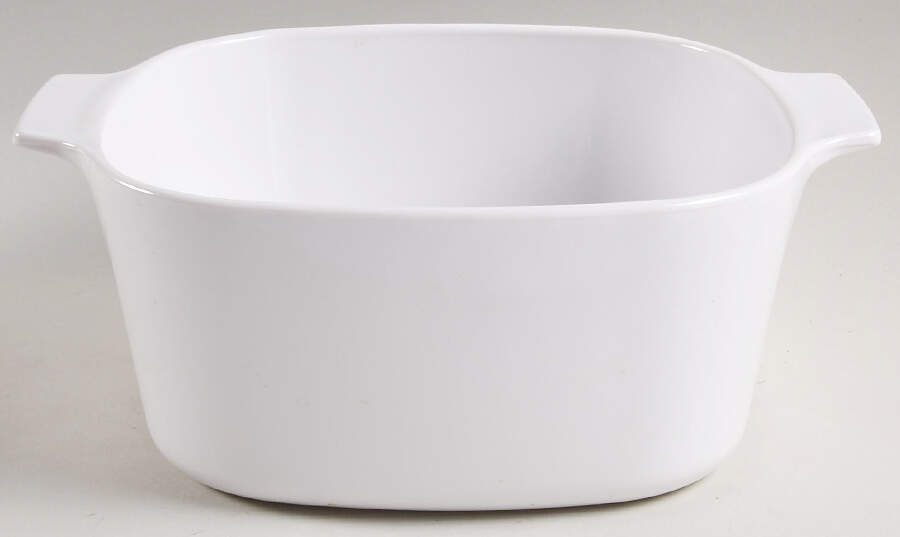 White Coupe 3 Quart Square Casserole No Lid by Corning Corelle-1