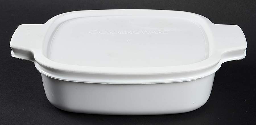 White Coupe 1 Quart Square Casserole with Lid by Corning Corelle-1