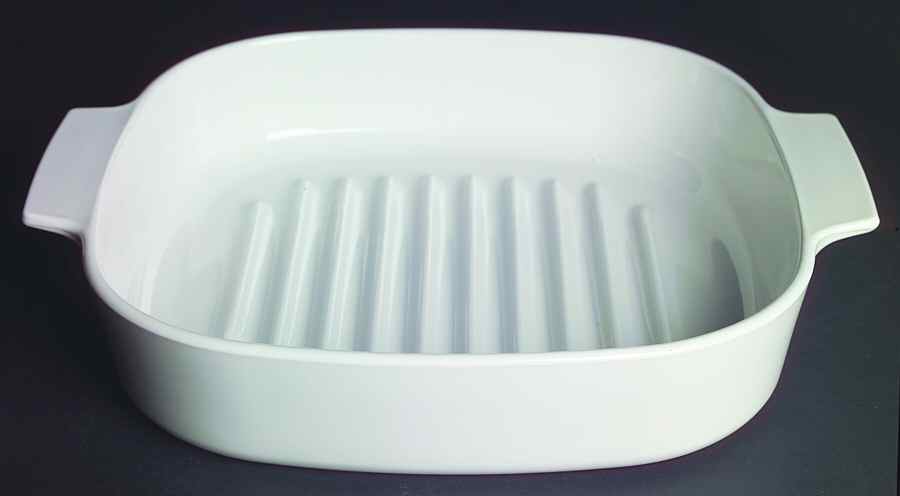 White Coupe 10" Cooker W/Built in Rack by Corning Corelle-1
